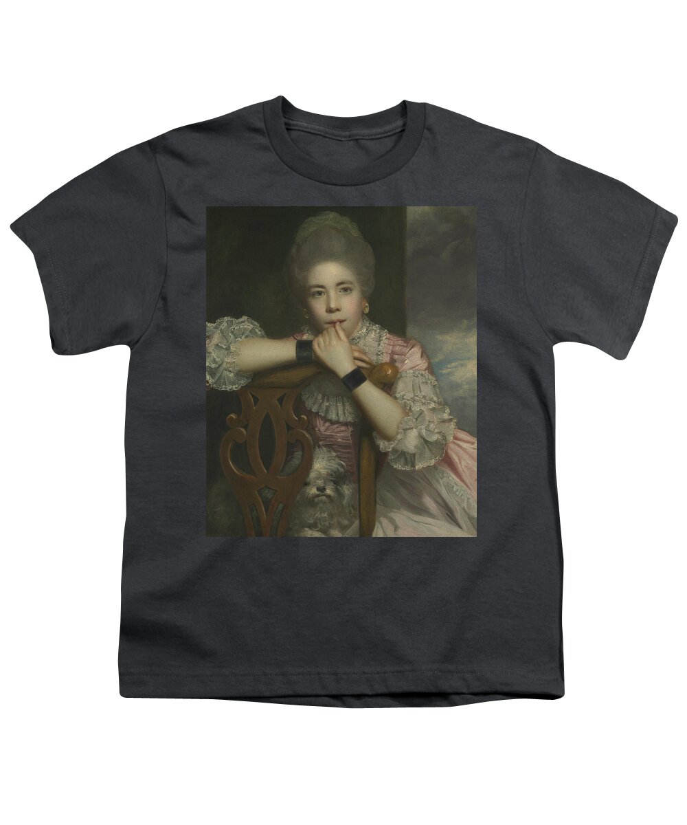 18th Century Art Youth T-Shirt featuring the painting Mrs Abington as Miss Prue in Love for Love by William Congreve by Joshua Reynolds
