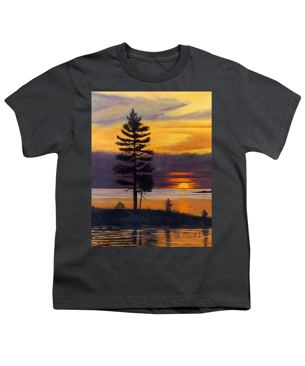 White Pine Youth T-Shirt featuring the painting My Place by Marilyn McNish