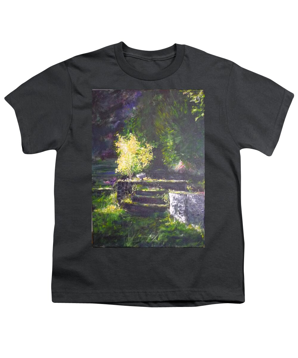 Garden Youth T-Shirt featuring the painting Naturallly....or A quiet corner by Lizzy Forrester