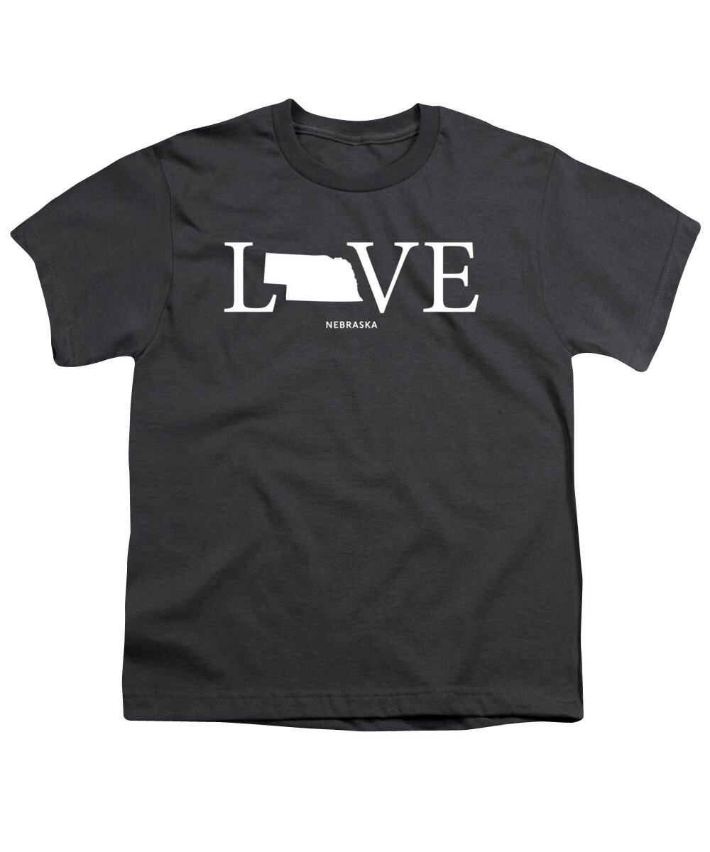 Nebraska Youth T-Shirt featuring the mixed media NE Love by Nancy Ingersoll