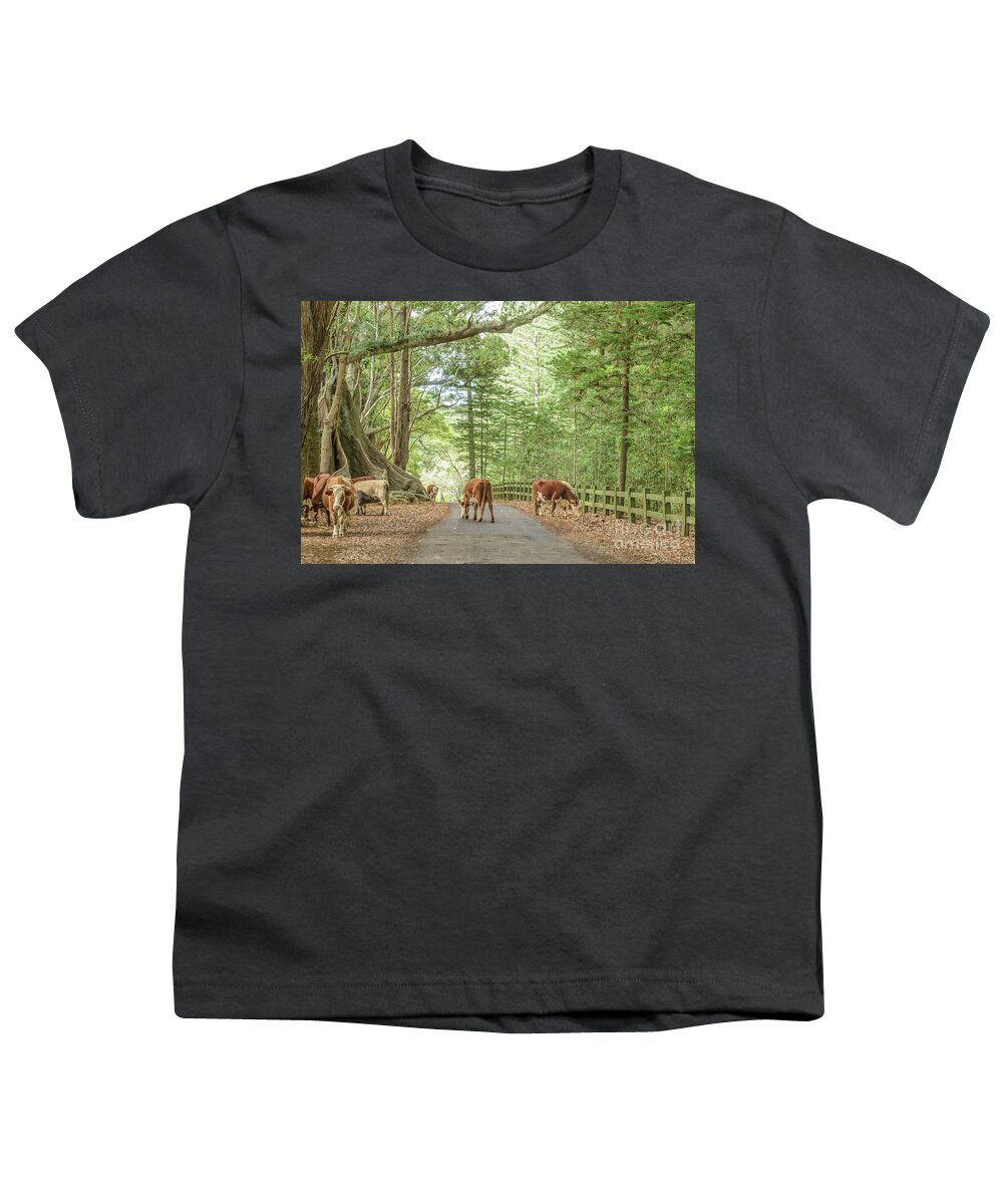 Road Youth T-Shirt featuring the photograph New Farm Road by Werner Padarin