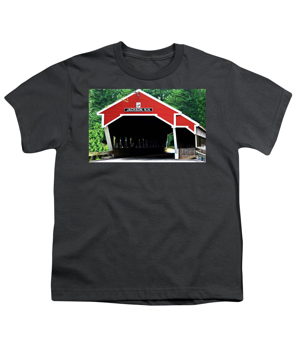 Covered Youth T-Shirt featuring the photograph New Hampshire Covered Bridge by Barbara S Nickerson