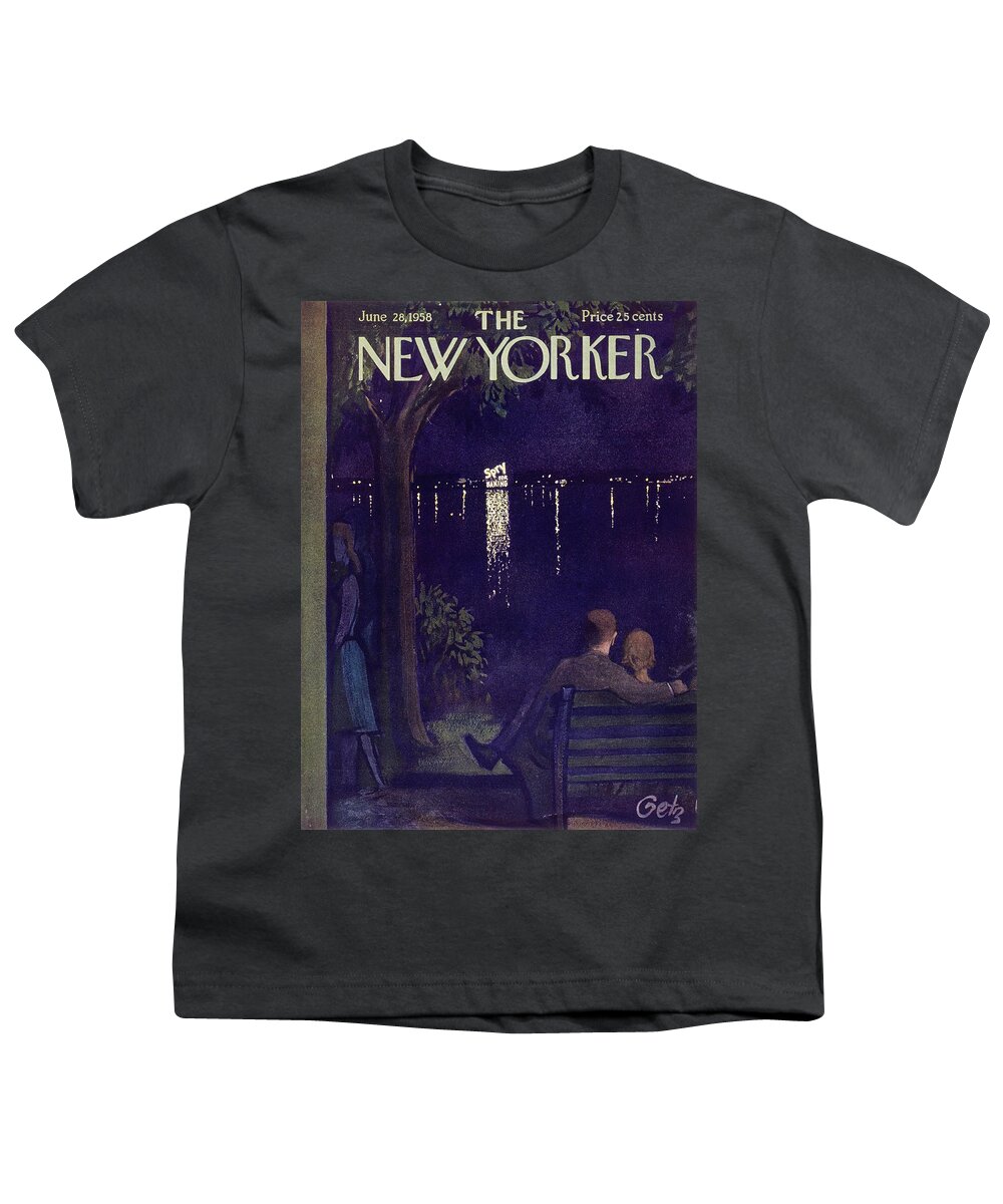 Couple Youth T-Shirt featuring the painting New Yorker June 28 1958 by Arthur Getz