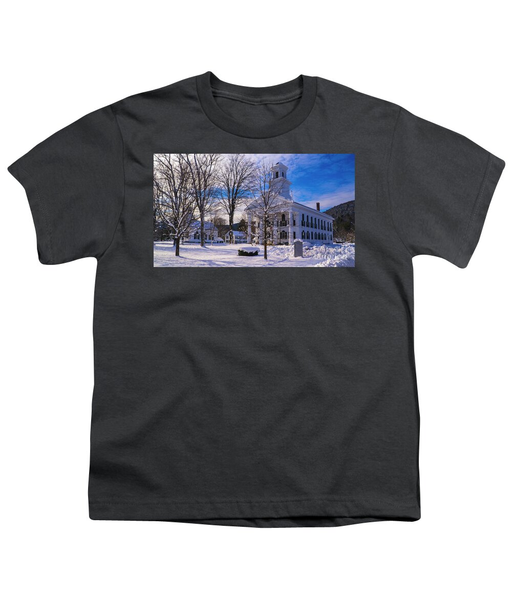 Vermont Youth T-Shirt featuring the photograph Newfane Vermont. by Scenic Vermont Photography