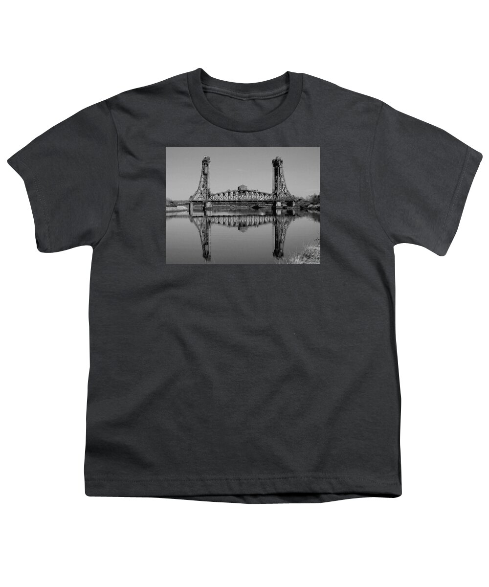 River Tees Youth T-Shirt featuring the photograph Newport Bridge across the river Tees by Jeff Townsend