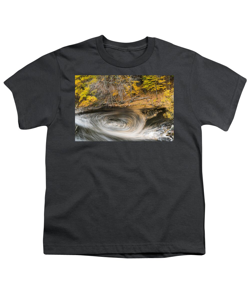 Newton Youth T-Shirt featuring the photograph Newton Upper Falls Whirlpool Newton MA by Toby McGuire
