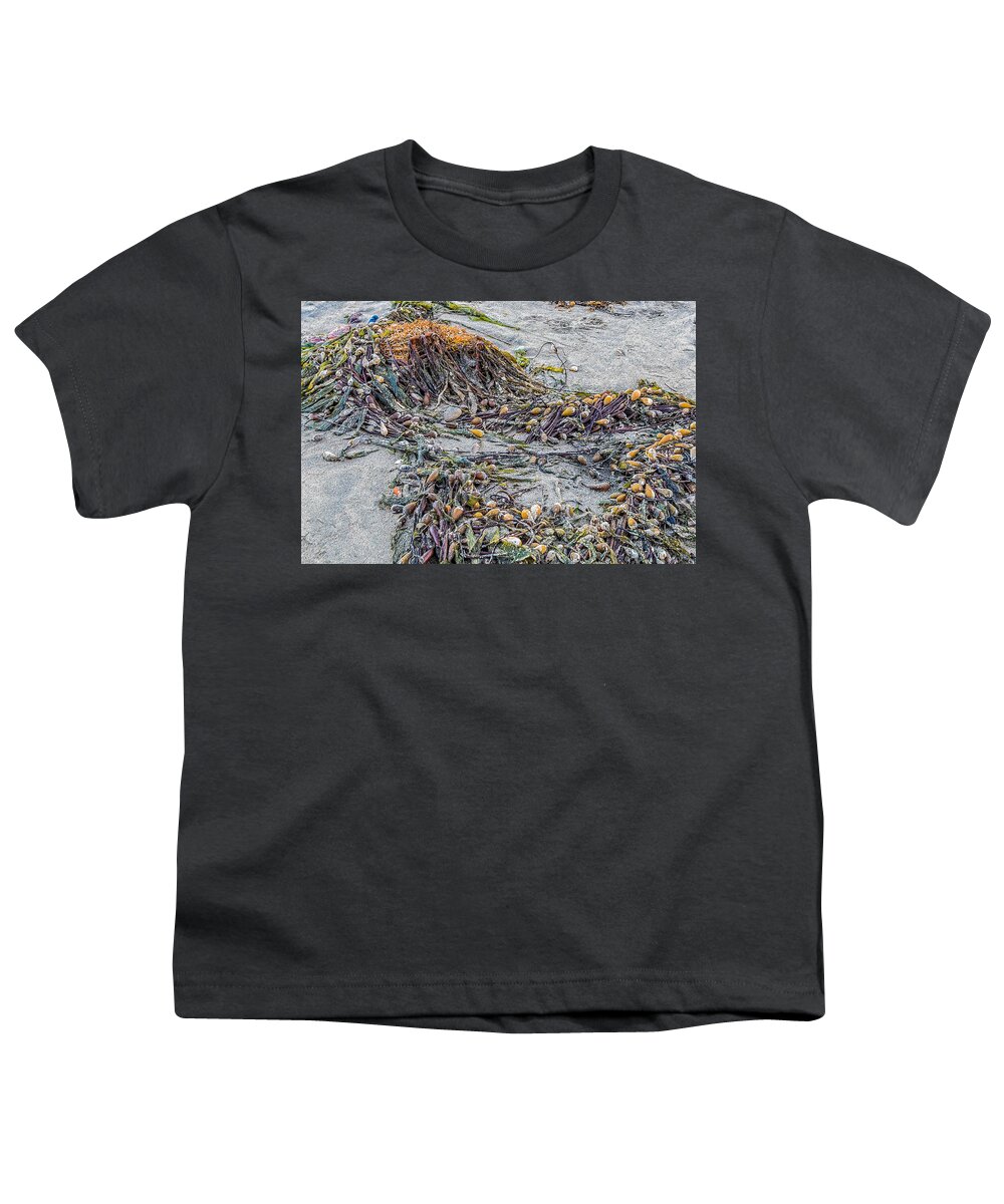 Cayucos Youth T-Shirt featuring the photograph Cayucos State Beach Flotsam Abstract by Patti Deters