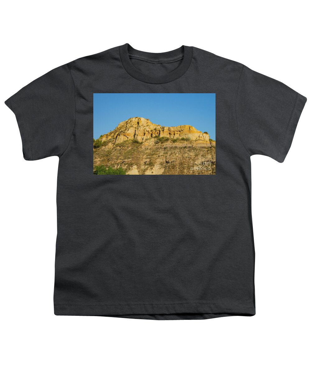 Theodore Roosevelt National Park Youth T-Shirt featuring the photograph North Dakota Badlands Eighteen by Bob Phillips