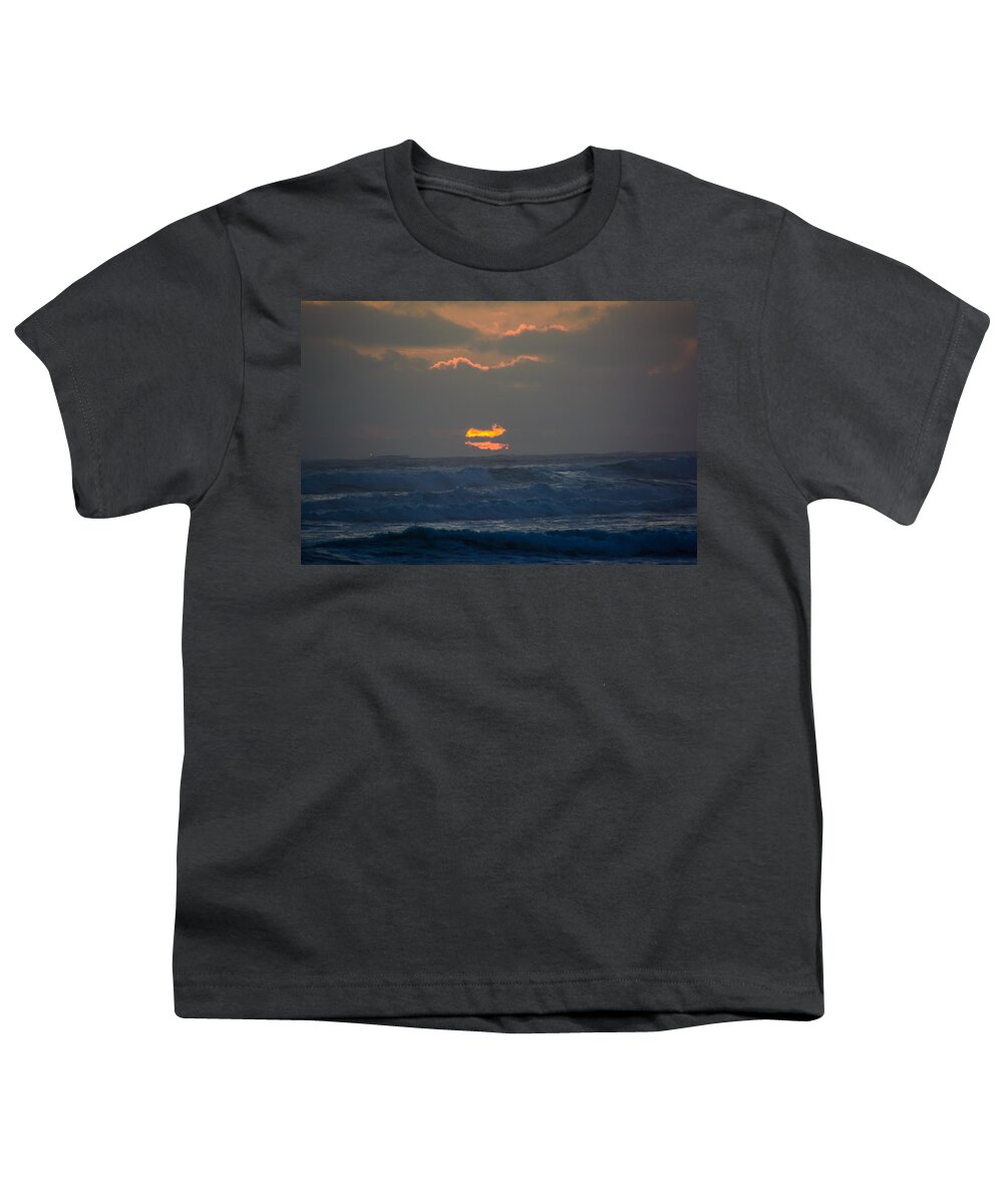 Seascape Youth T-Shirt featuring the photograph Nuclear Sunset by Tikvah's Hope