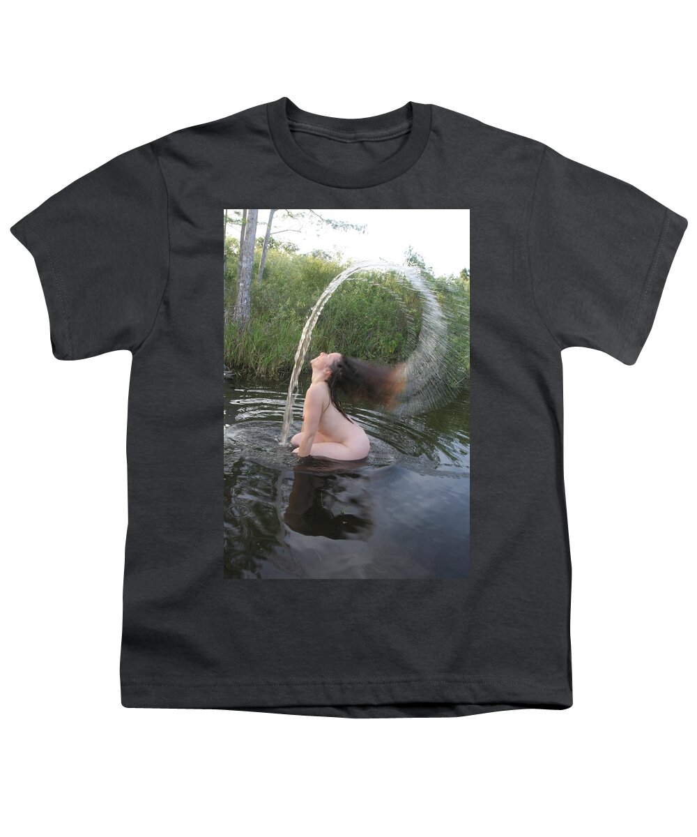 Nude Waterfall Florida Everglades Lucky Cole Youth T-Shirt featuring the photograph Nude Waterfall by Lucky Cole