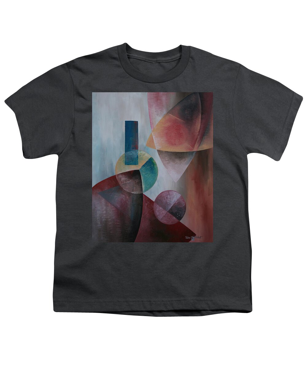 Objects In Space Youth T-Shirt featuring the painting Objects in Space by Obi-Tabot Tabe