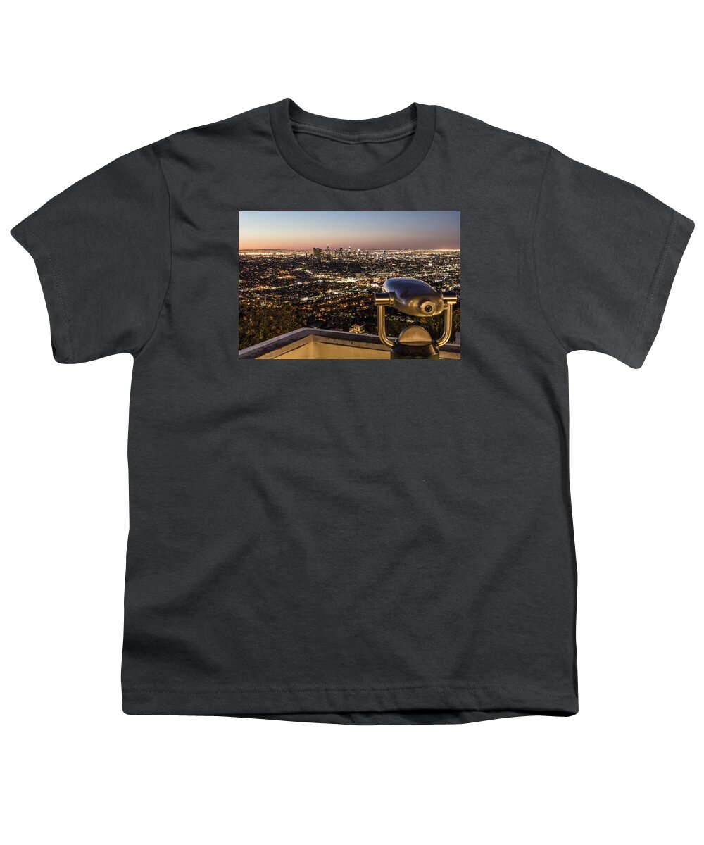 Los Angeles Youth T-Shirt featuring the photograph Observe Los Angeles by John McGraw