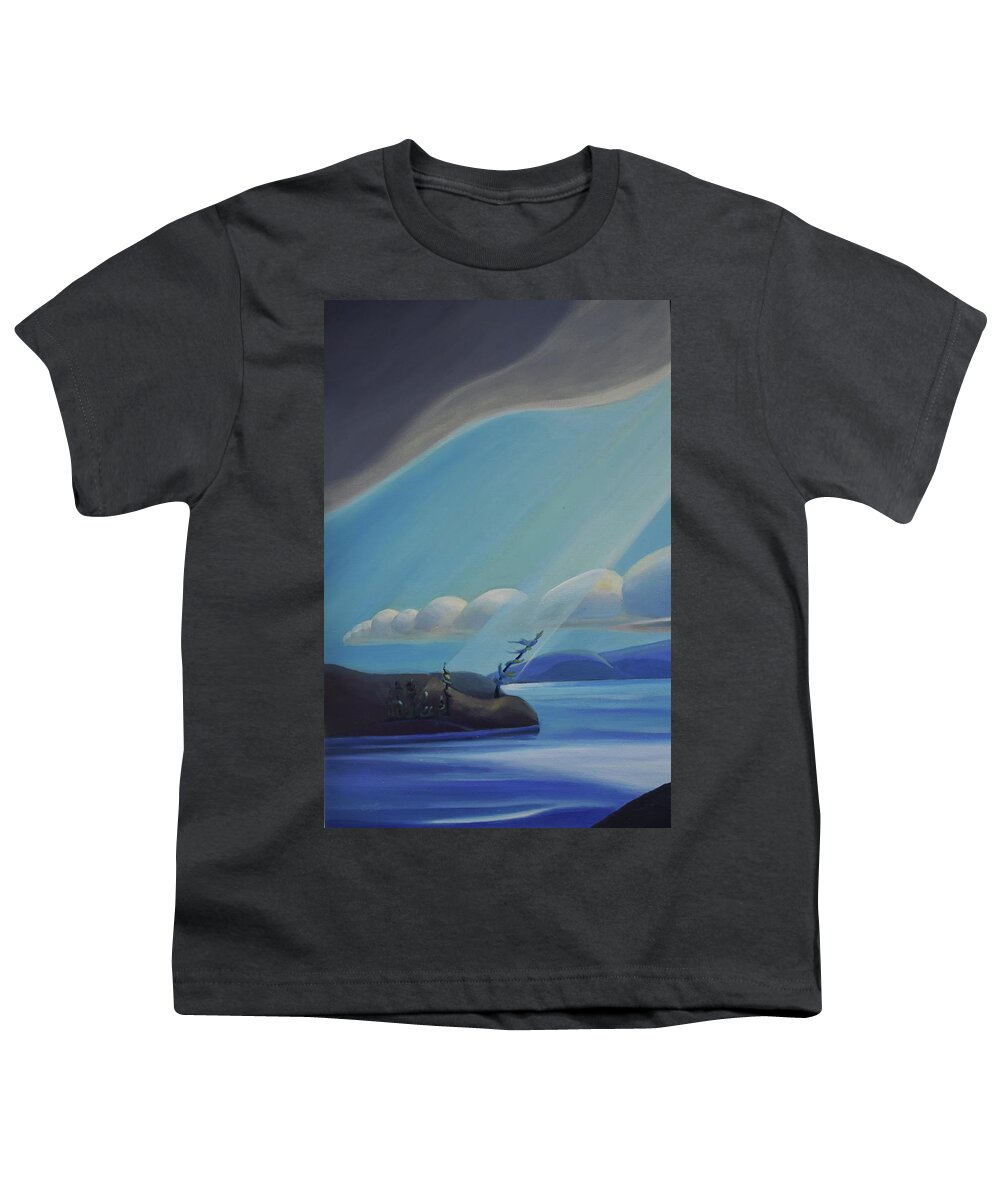 Triptych Youth T-Shirt featuring the painting Ode to the North II - Left Panel by Barbel Smith