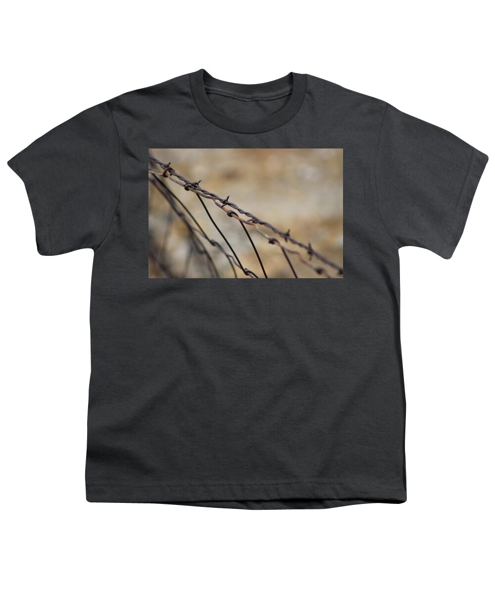 Golden Youth T-Shirt featuring the photograph Old Barbed Wire in Brown Tones by Colleen Cornelius