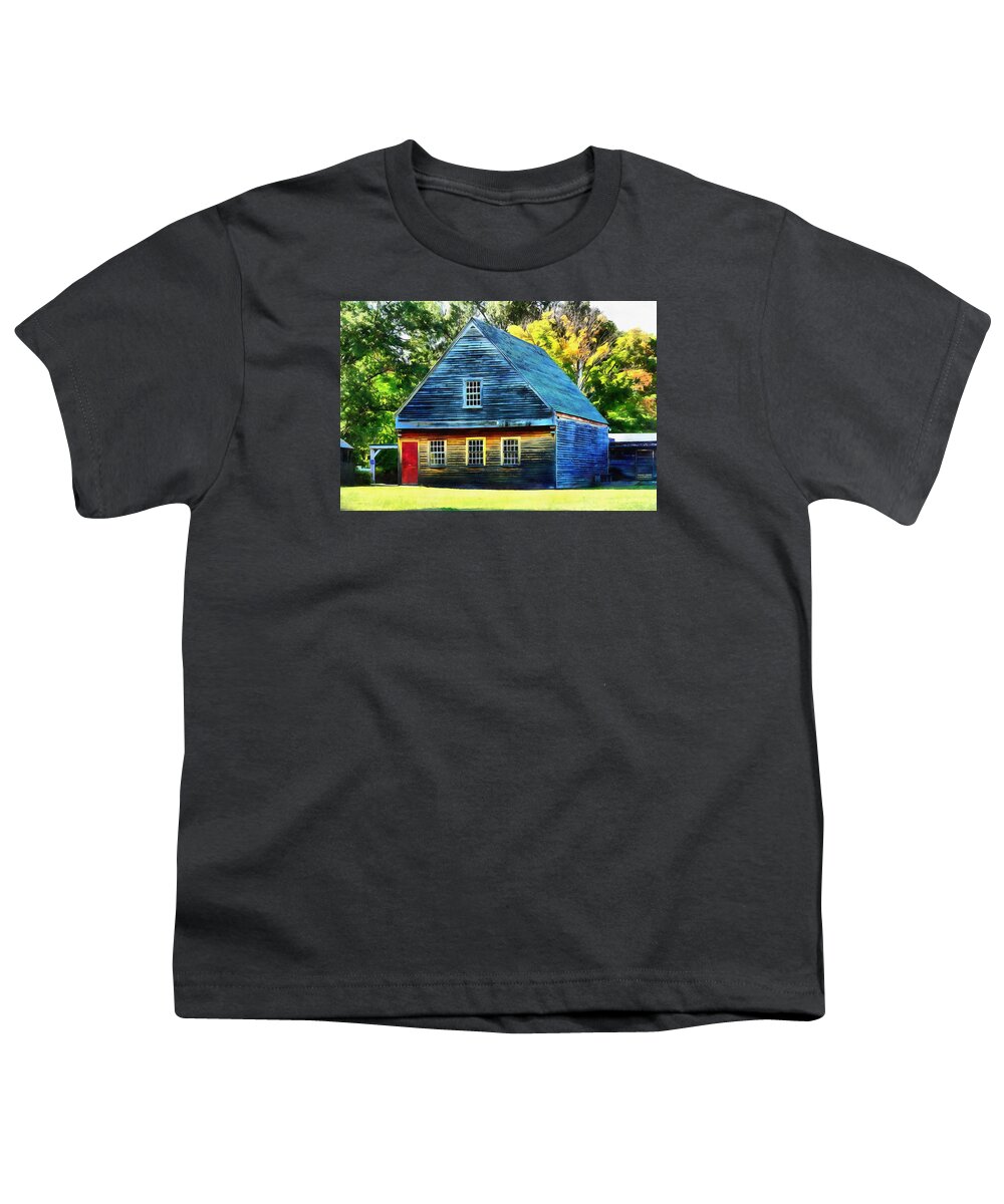Iron Mill Youth T-Shirt featuring the digital art Old Historical home from early 1600s by Lilia S