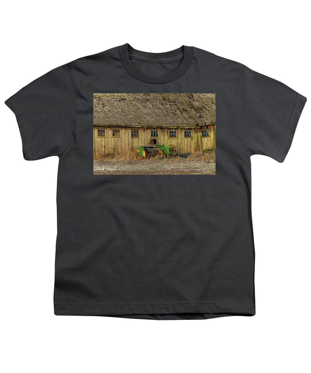 Barn Youth T-Shirt featuring the photograph Old John Deere by Mark Joseph