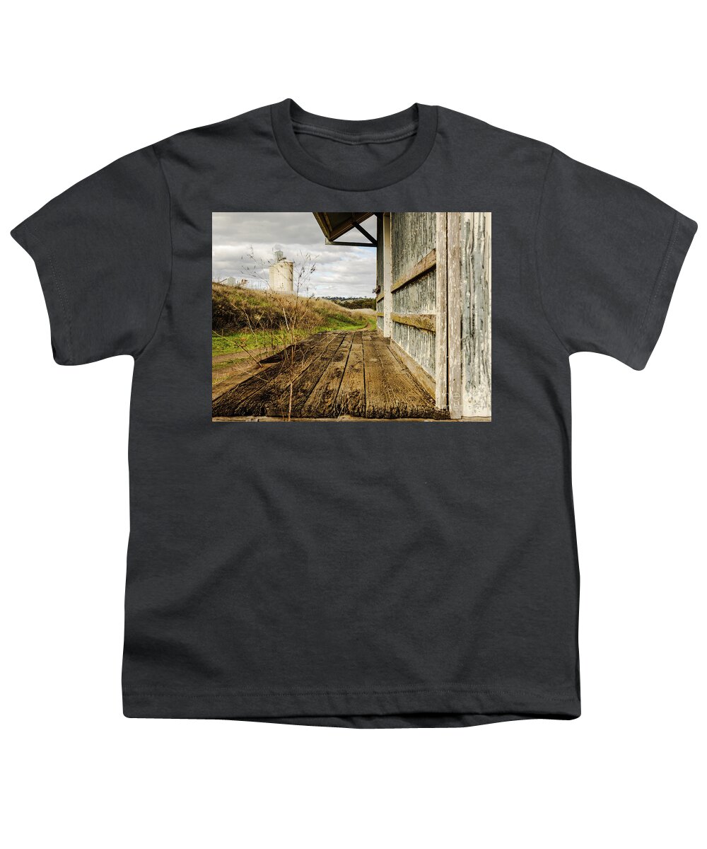 Forgotten Silos And Building In Rural Merriwa By Lexa Harpell Youth T-Shirt featuring the photograph Old Train Stop by Lexa Harpell