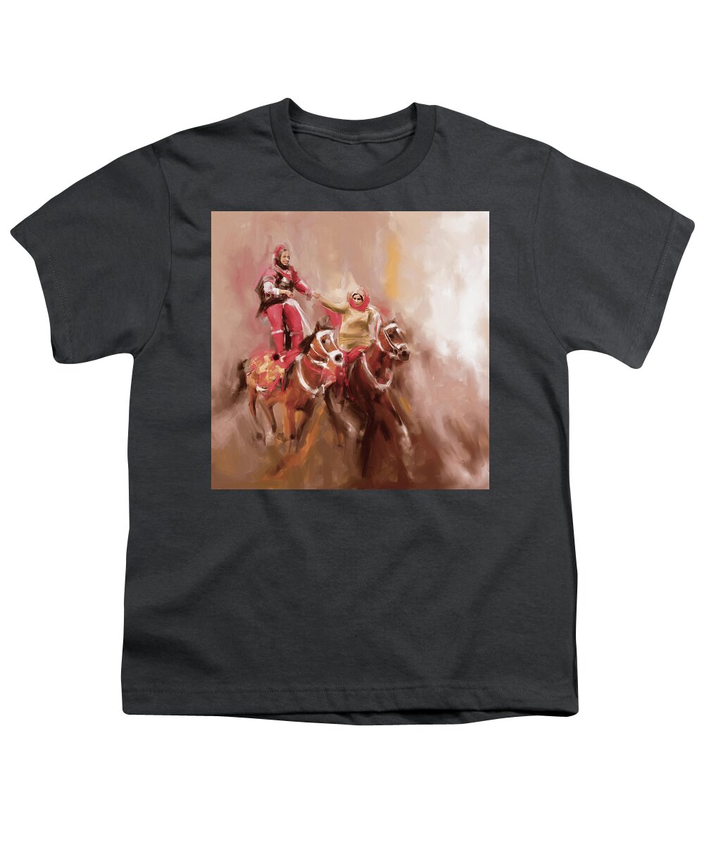 Oman Youth T-Shirt featuring the painting Omani Royal women 672 2 by Mawra Tahreem