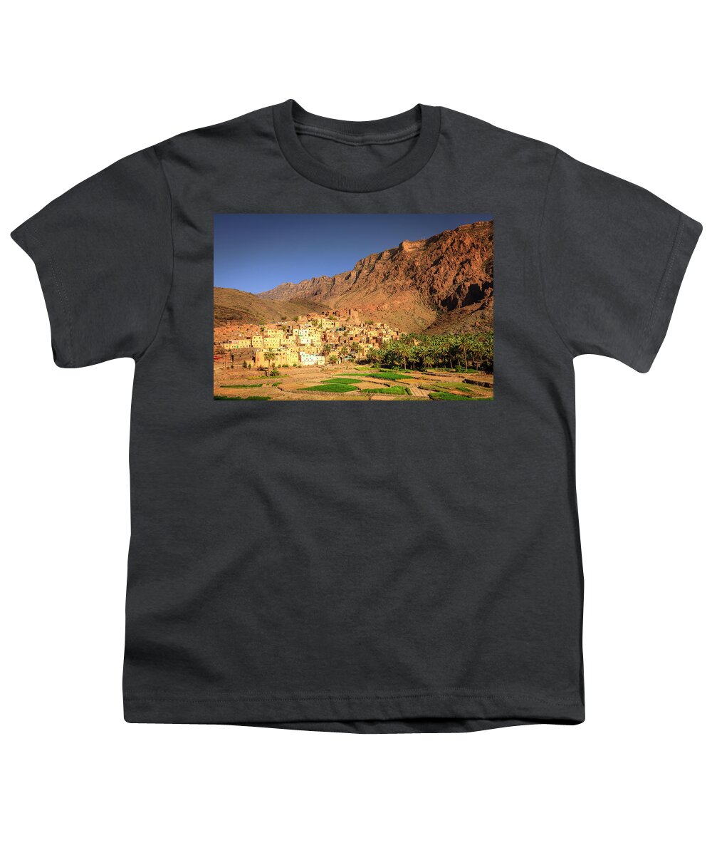 Al Hajar Youth T-Shirt featuring the photograph Omani village in the mountains by Alexey Stiop