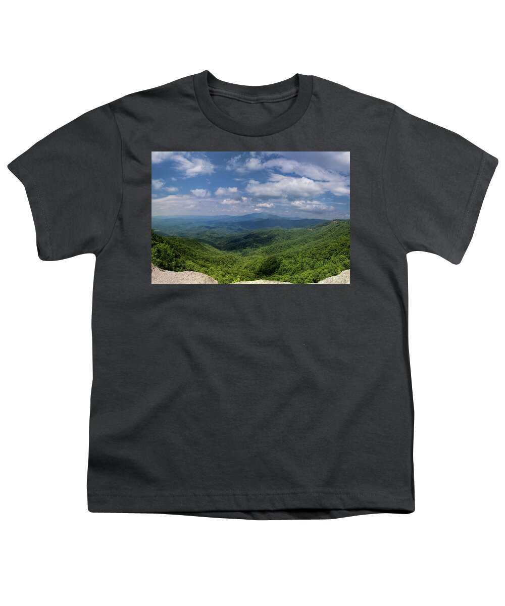 The Blowing Rock Youth T-Shirt featuring the photograph On Top of Blowing Rock by John Haldane