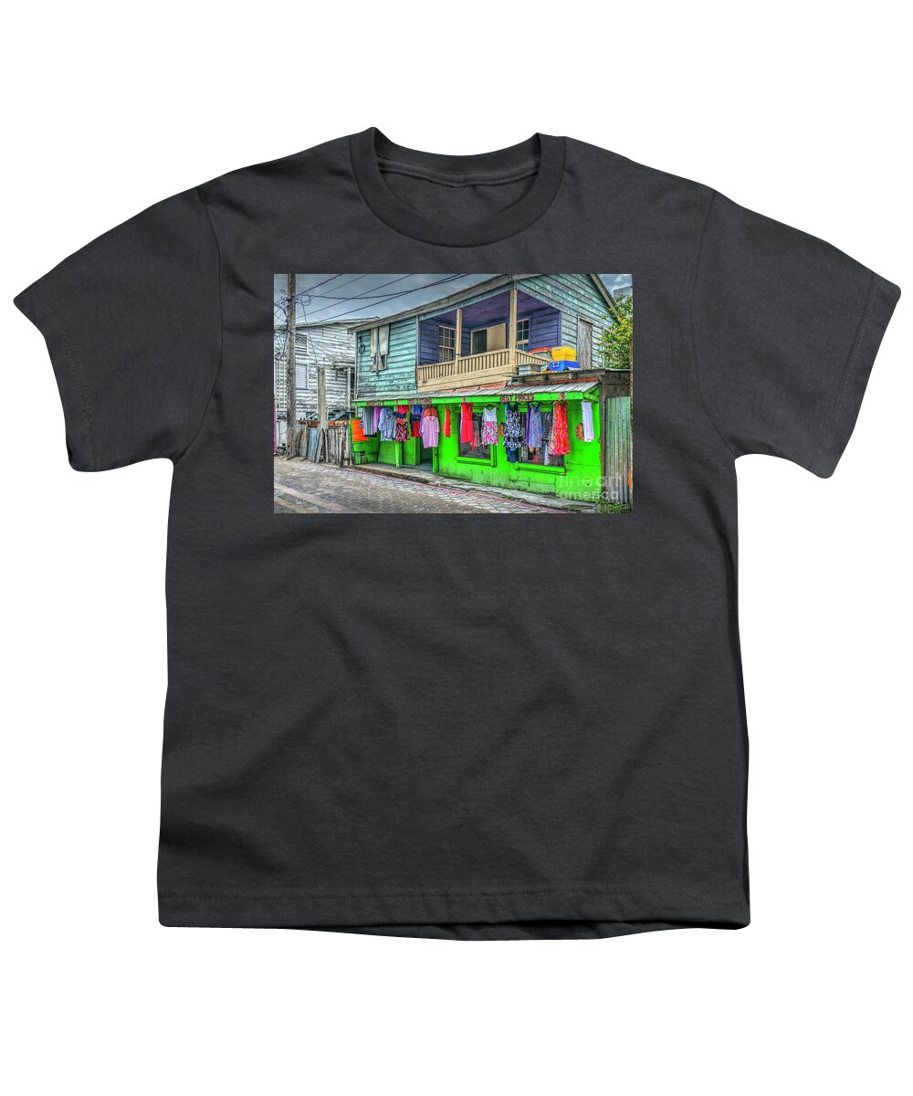 San Pedro Belize Youth T-Shirt featuring the photograph Open For Business 2 by David Zanzinger