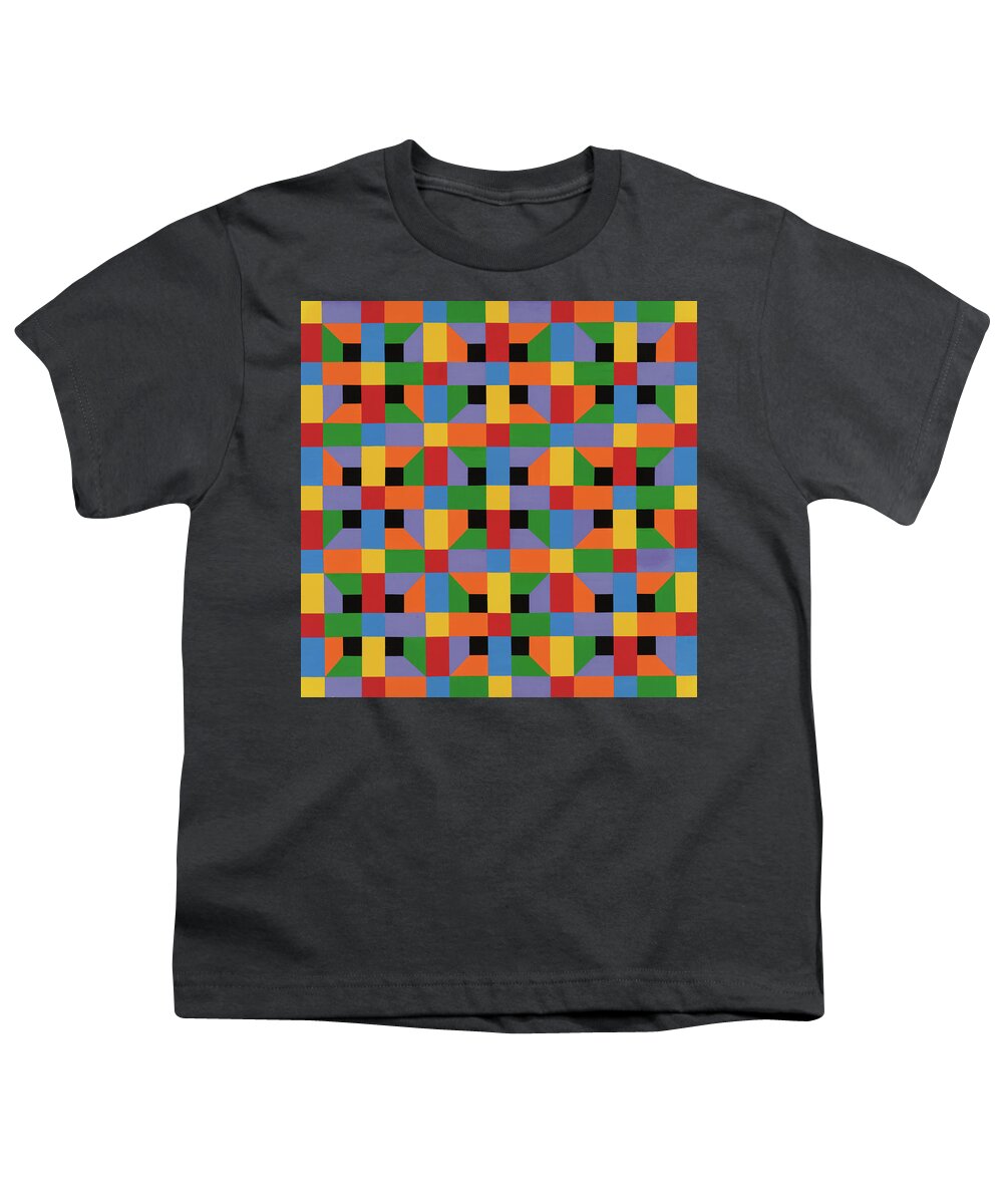 Abstract Youth T-Shirt featuring the painting Open Quadrilateral Lattice by Janet Hansen