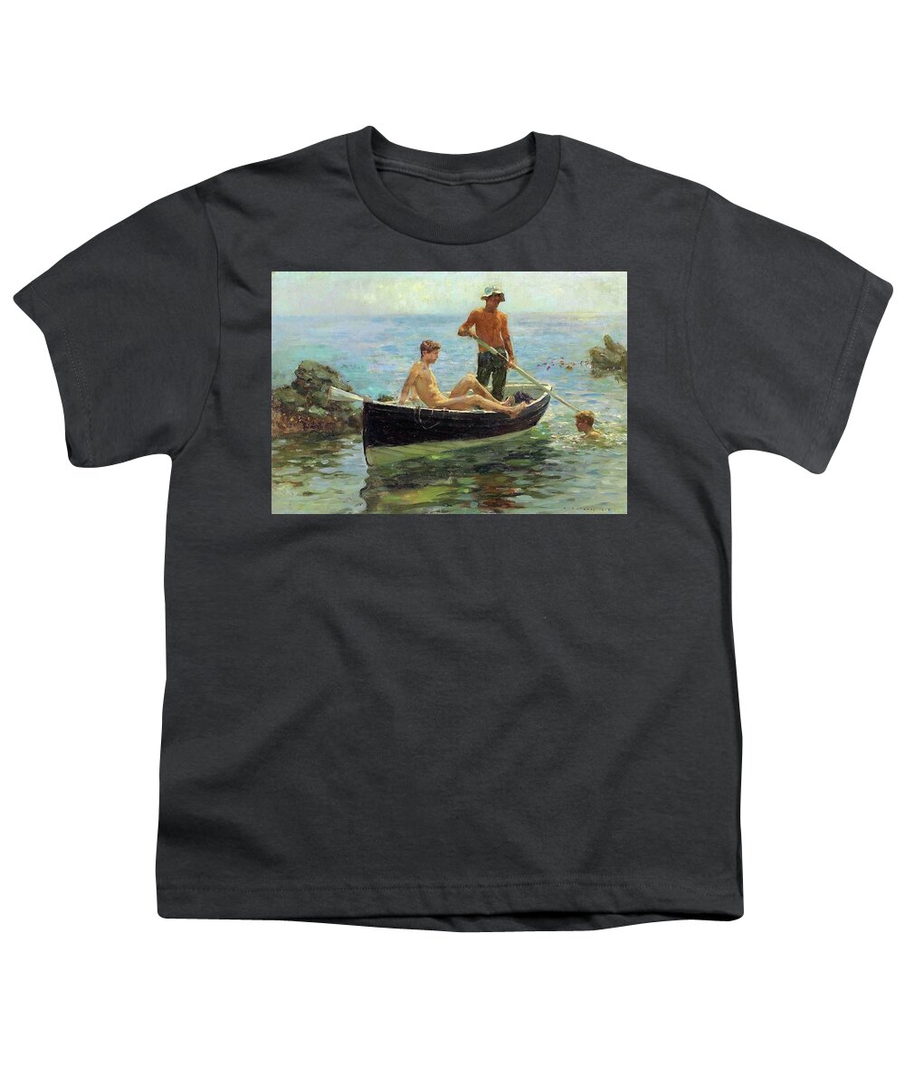 Orange Jersey Youth T-Shirt featuring the painting Orange Jersey by Henry Scott Tuke