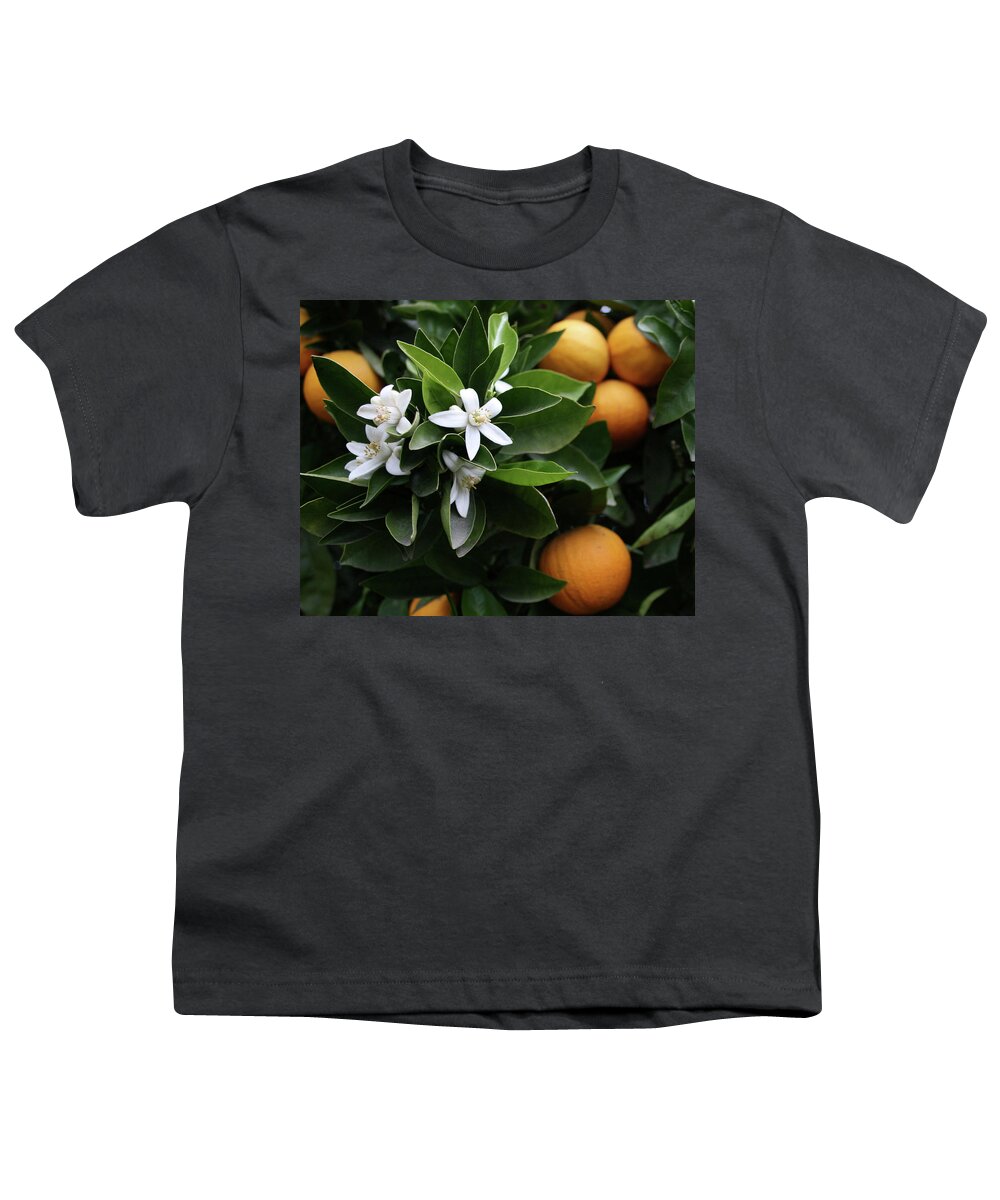 Orange Youth T-Shirt featuring the photograph Orange Tree with Blossoms by Ryan Workman Photography