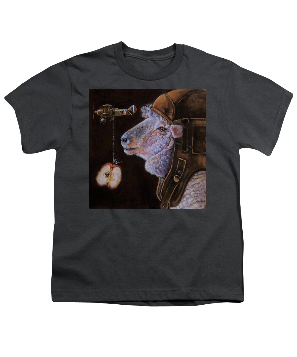 Sheep Youth T-Shirt featuring the painting The Temptation of the Ewe by Jean Cormier