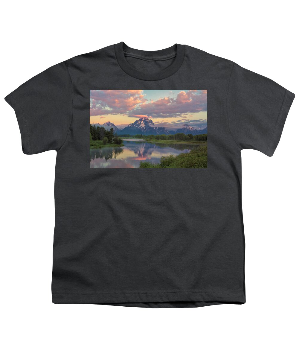 Sunrise Youth T-Shirt featuring the photograph Oxbow Bend Sunrise by Nancy Dunivin