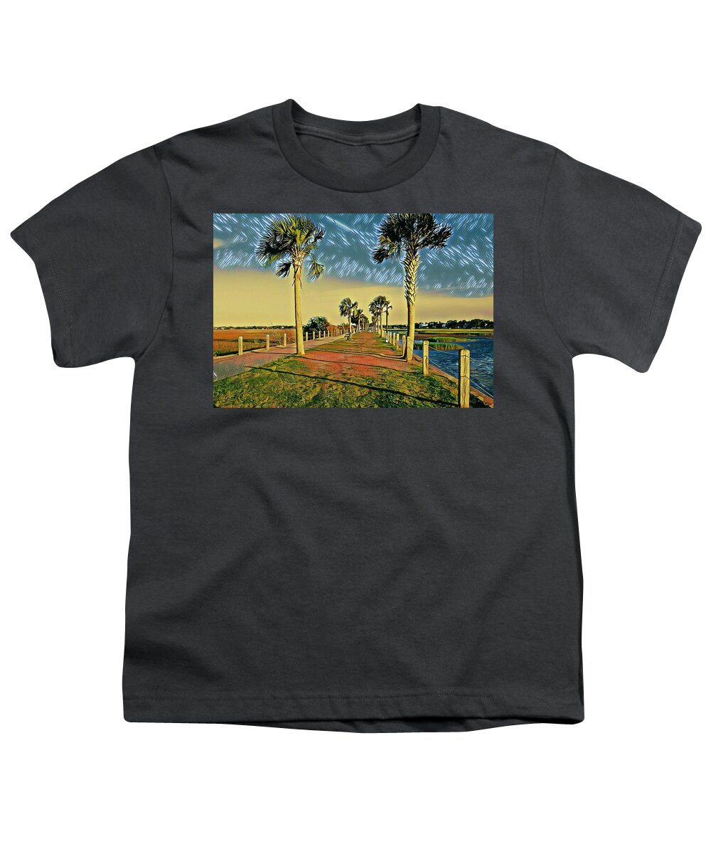 Otis Pickett Youth T-Shirt featuring the photograph Palm Parkway by Sherry Kuhlkin