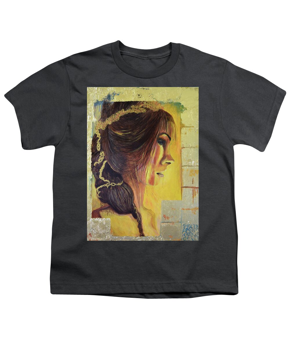 Portraits Youth T-Shirt featuring the painting Pandora by Toni Willey