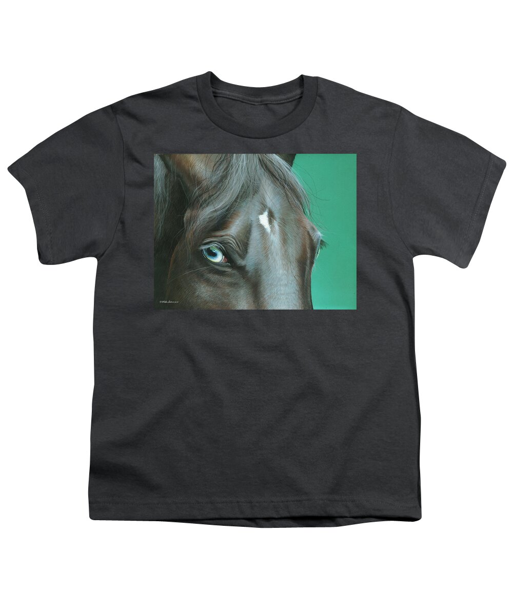 Horse Youth T-Shirt featuring the painting Pappy by Mike Brown