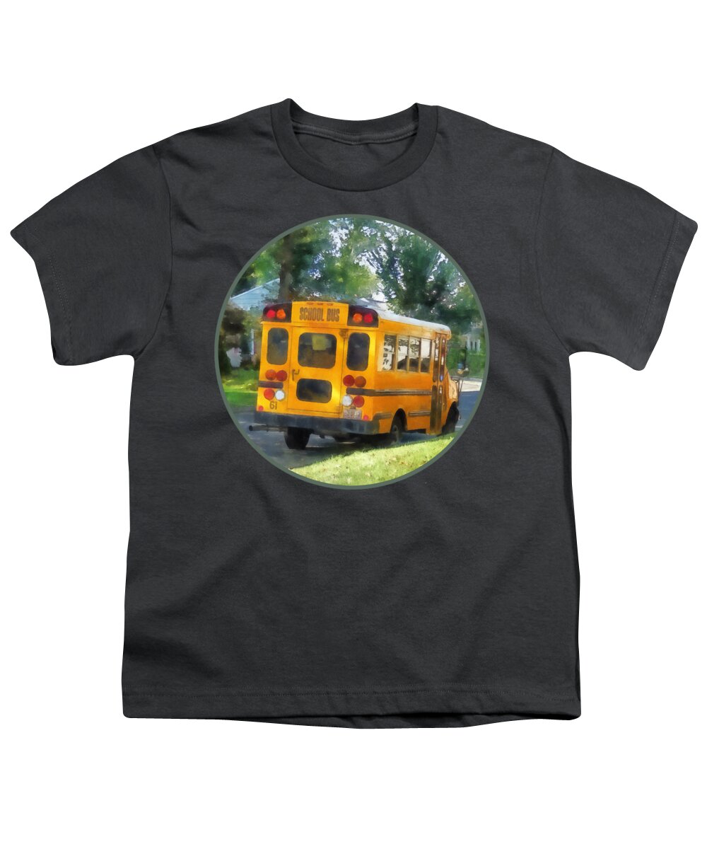 Bus Youth T-Shirt featuring the photograph Parked School Bus by Susan Savad