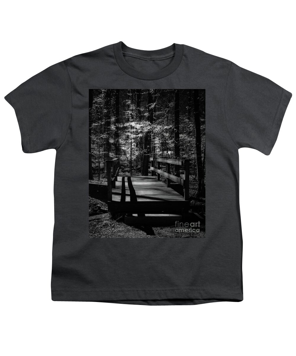 Bnw Youth T-Shirt featuring the photograph Passage into woods by Izet Kapetanovic