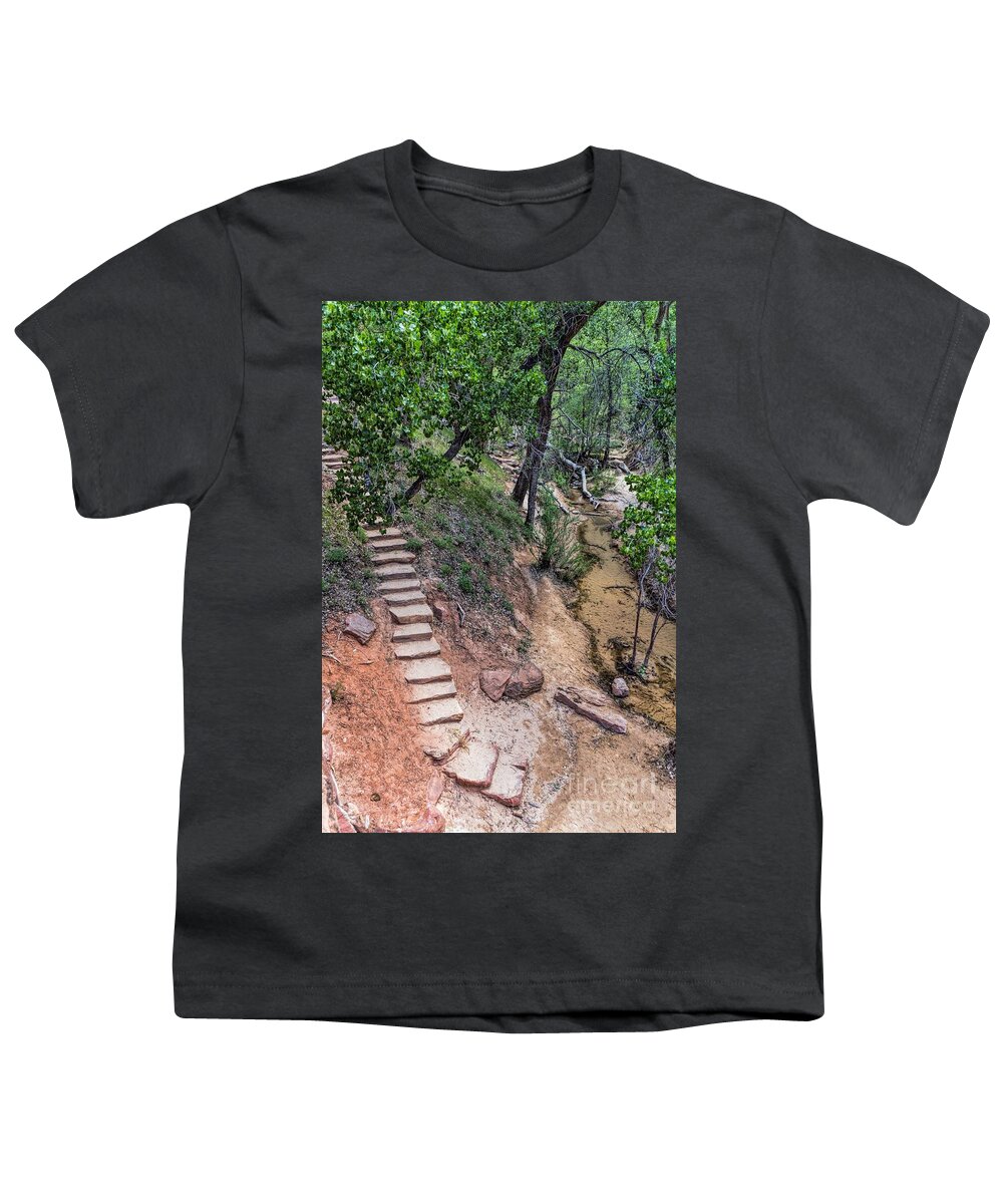 Utah Youth T-Shirt featuring the photograph Path to the River by Peggy Hughes