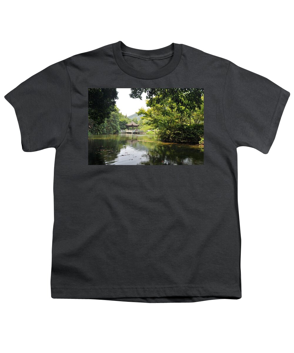 Lake Youth T-Shirt featuring the photograph Peaceful Lake of Li'an Temple by Jason Chu
