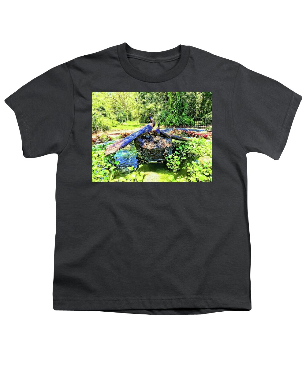Alicegipsonphotographs Youth T-Shirt featuring the photograph Peacocks In The Garden by Alice Gipson