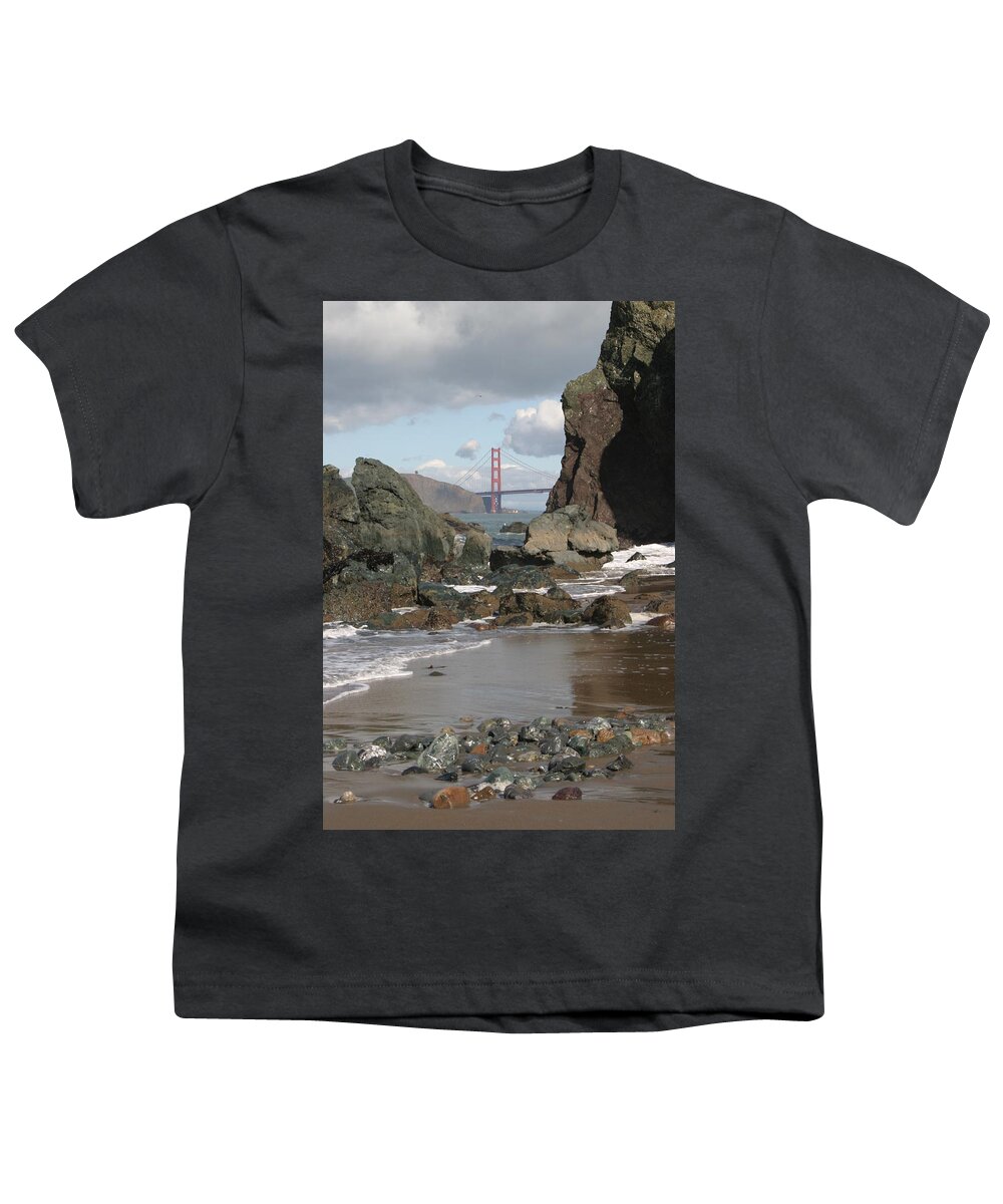 Golden Gate Bridge Youth T-Shirt featuring the photograph Peek-a-boo Bridge by Jeff Floyd CA