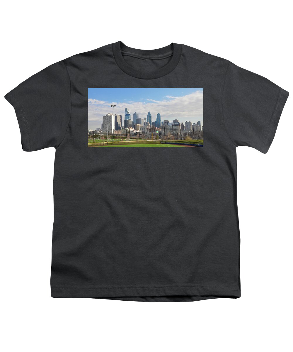 Philadelphia Youth T-Shirt featuring the photograph Philadelphia City Scape from UPenn by Bill Cannon