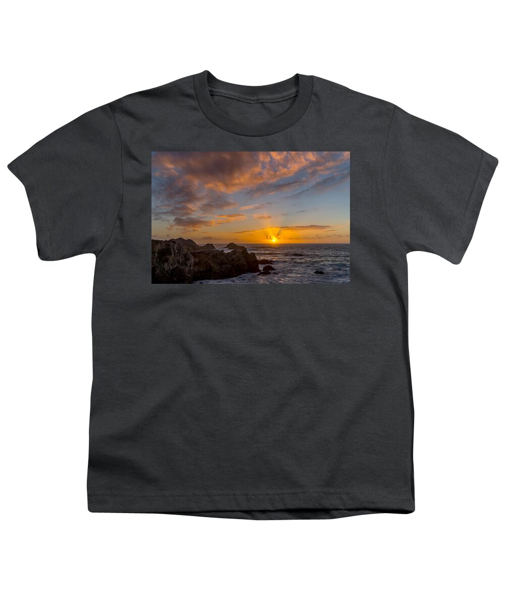 Point Lobos Youth T-Shirt featuring the photograph Point Lobos Sunset by Derek Dean