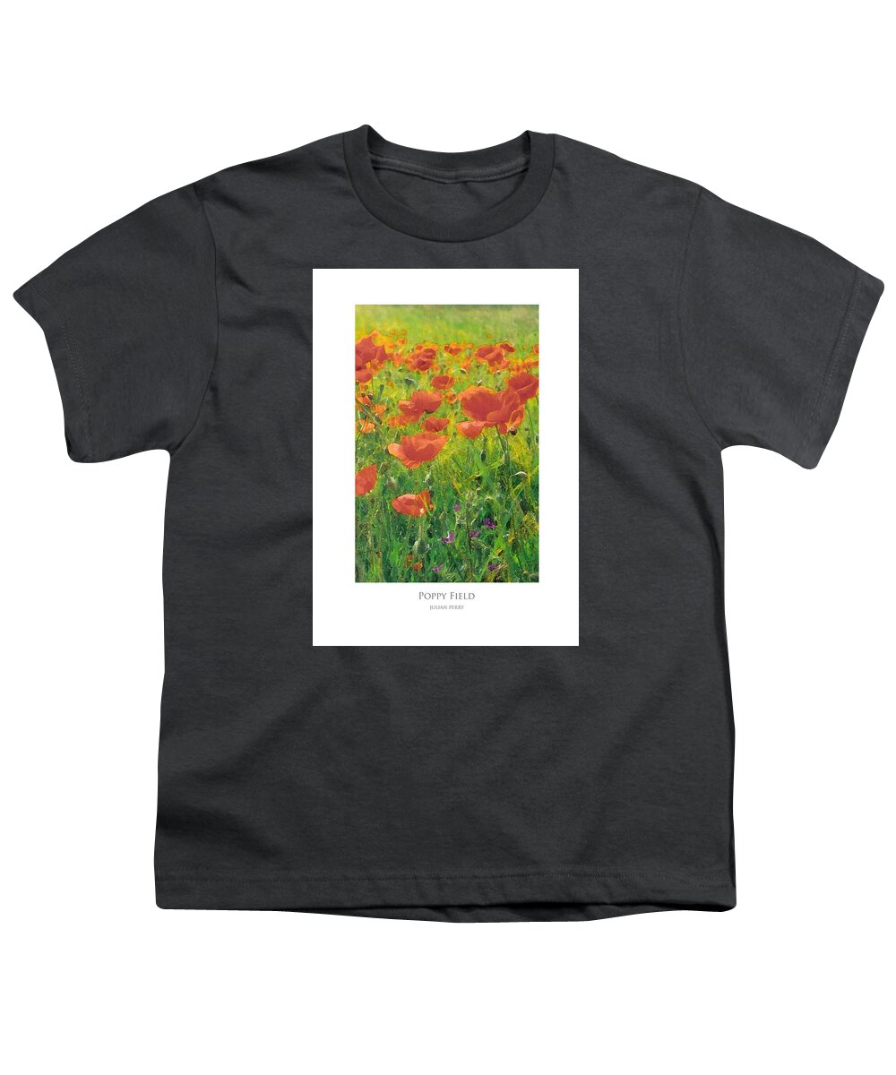 Poppies Youth T-Shirt featuring the digital art Poppy Field by Julian Perry