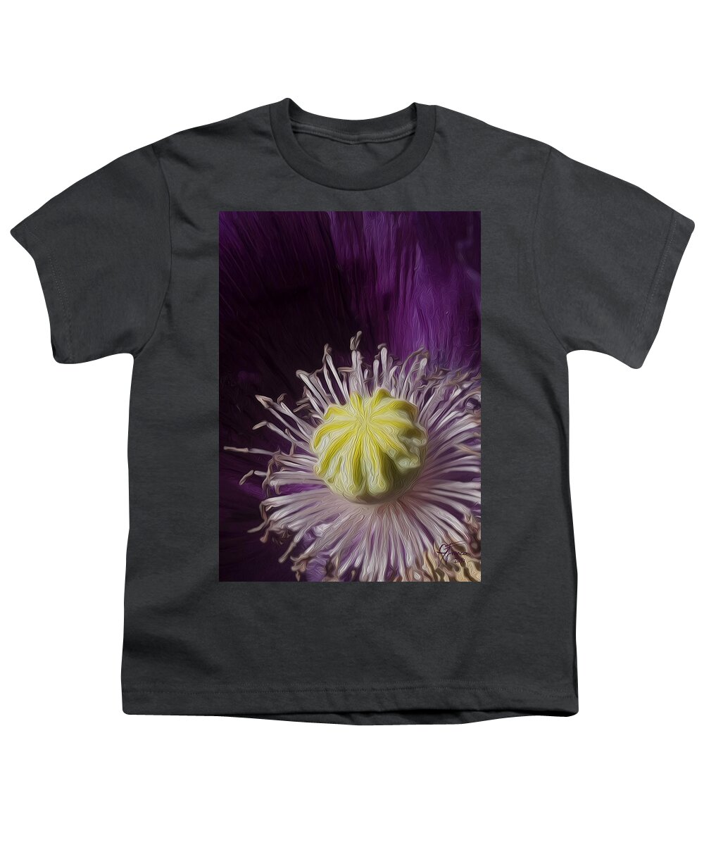 Floral Youth T-Shirt featuring the digital art Poppy heart by Vincent Franco