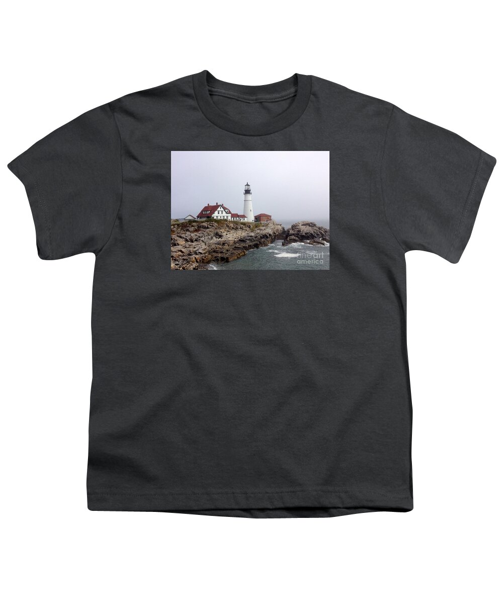 Lighthouse Youth T-Shirt featuring the photograph Portland Head Light by Barbara Von Pagel