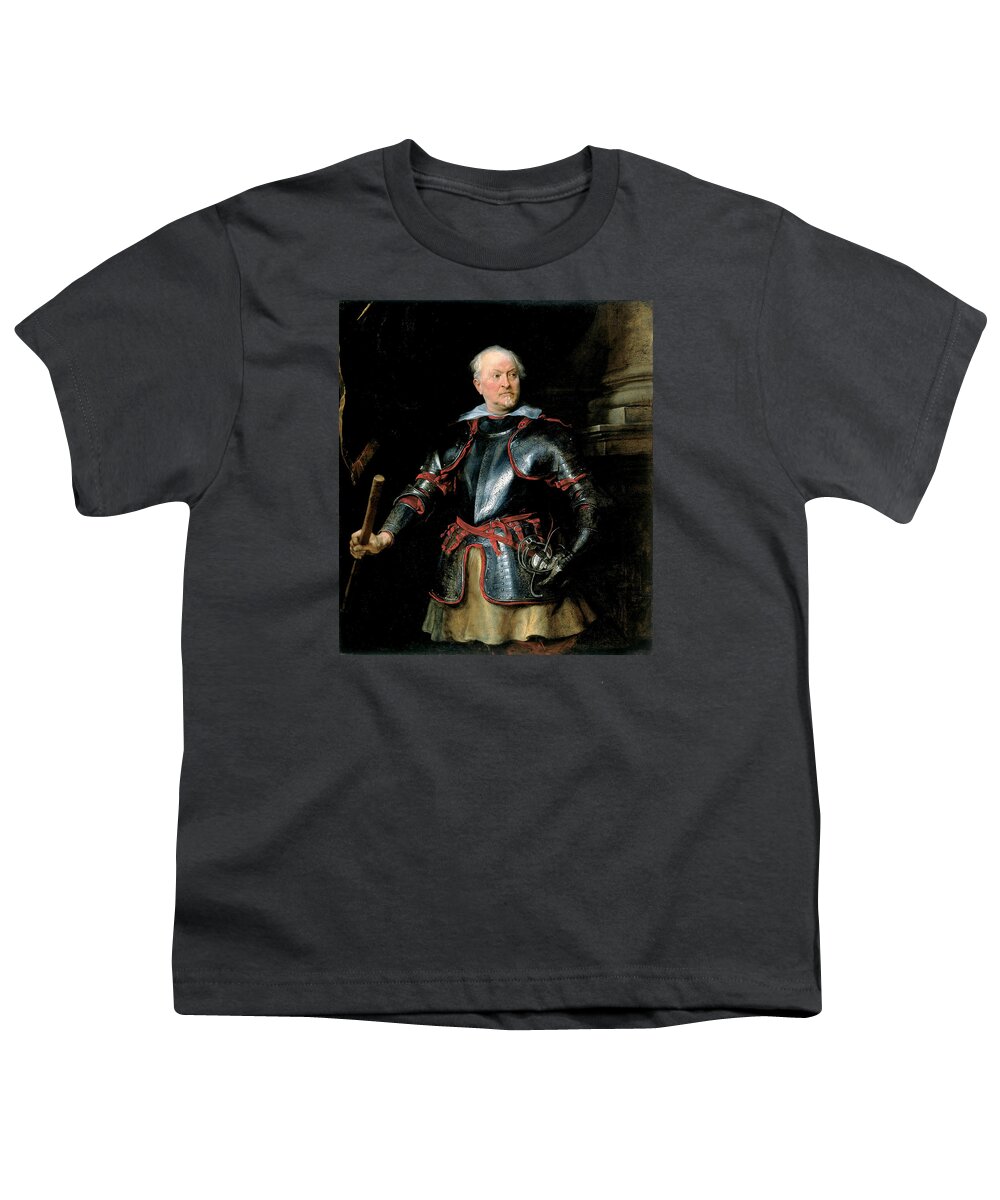 Anthony Van Dyck Youth T-Shirt featuring the painting Portrait of a Man in Armor #2 by Anthony van Dyck