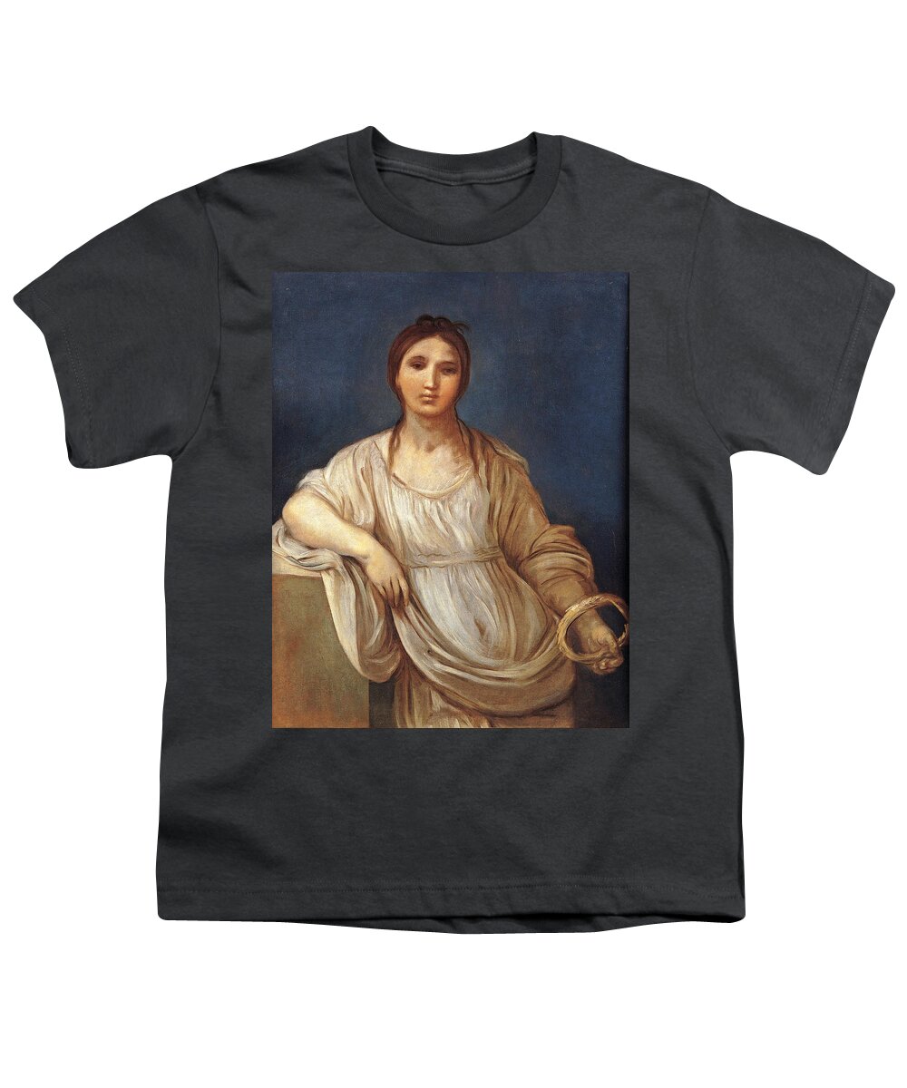 Guido Reni Youth T-Shirt featuring the painting Portrait of a girl with a crown by Guido Reni