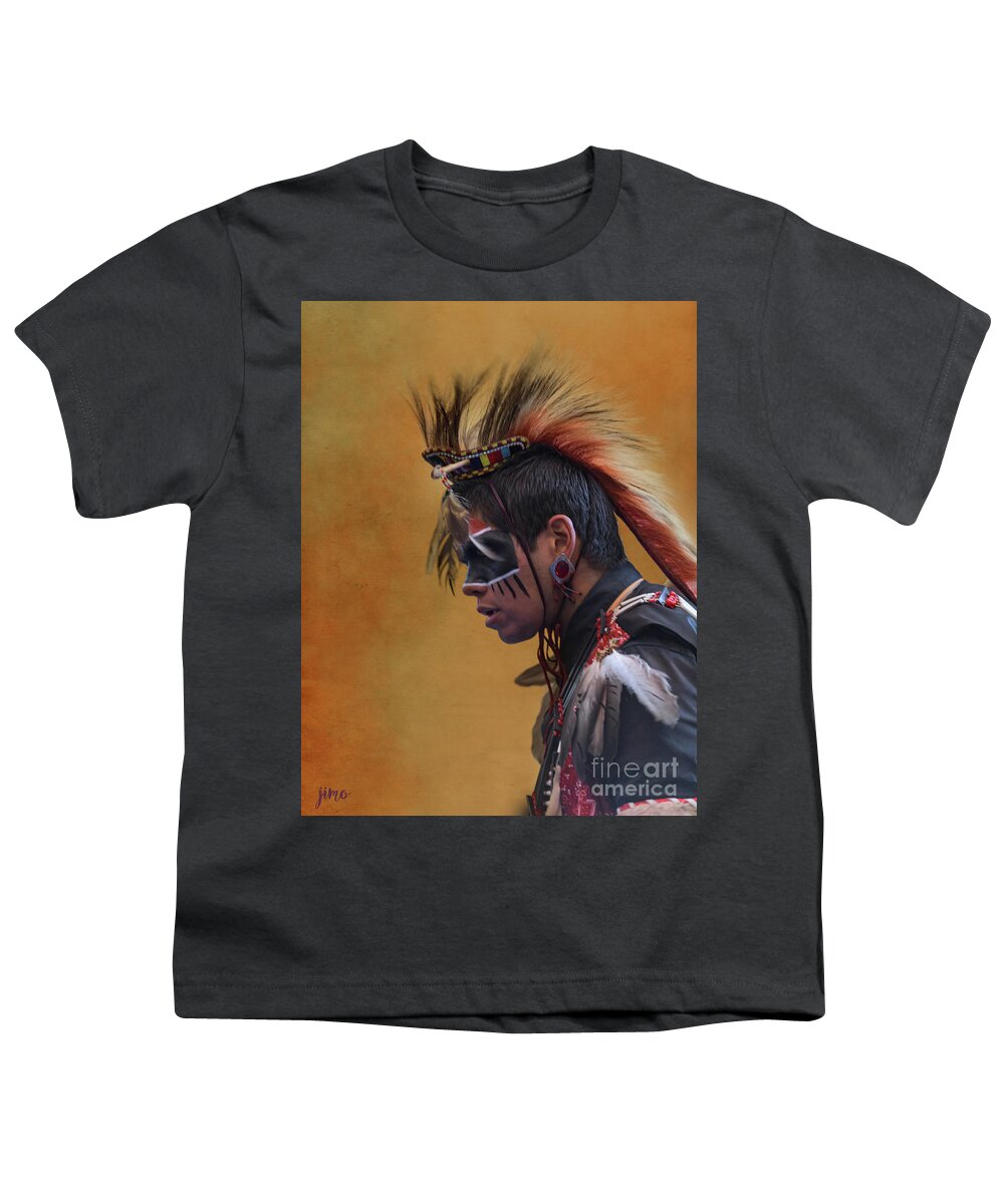 Pow Wow Youth T-Shirt featuring the mixed media Pow Wow by Jim Hatch