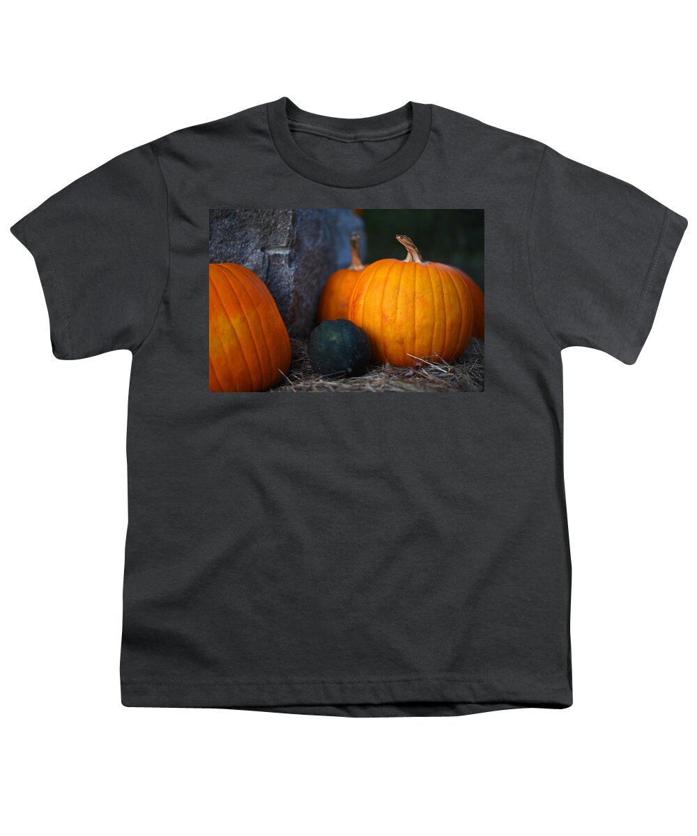 Pumpkin Youth T-Shirt featuring the photograph Pumpkin Patch Little Field Farm New Hampshire by Toby McGuire