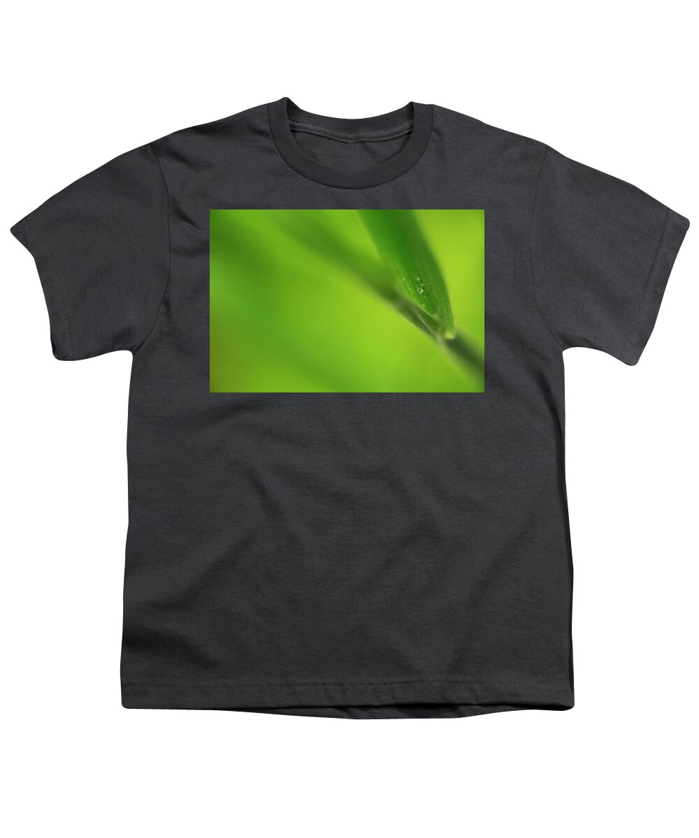 Water Youth T-Shirt featuring the photograph Raindrop on Grass by Bob Cournoyer