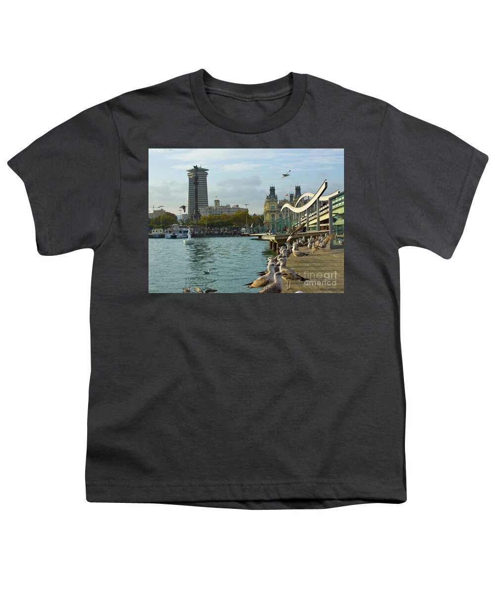  Architecture Youth T-Shirt featuring the photograph Rambla Maritim in Barcelona by Anastasy Yarmolovich